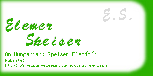 elemer speiser business card